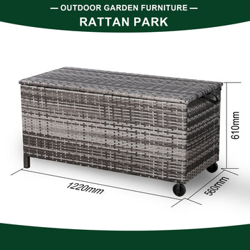 Paris Range Large Storage Box  in Grey Rattan Weave
